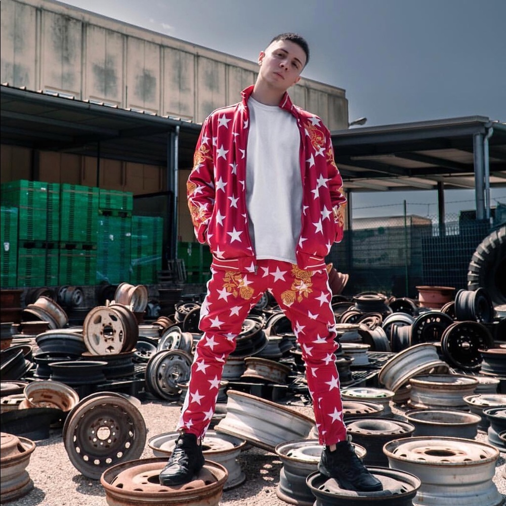 Red Star Dragon Gold Trim Track Jacket